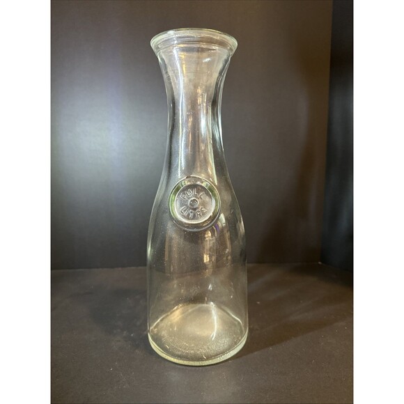 Vintage Anchor Hocking Full Litre Liter Glass Carafe Decanter 11” Tall - Picture 1 of 7